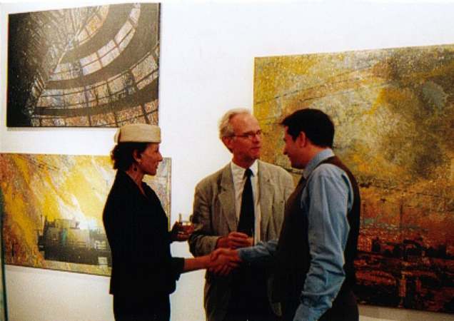 Löwenbauten -Orkus und Zenit-, 180 x 160cm  Reichstag u. Reichstagspalais, und -Potsdamer Platz-, 180 x 190cm Fotomalerei auf Nessel, Werkgruppe, 1998-2000