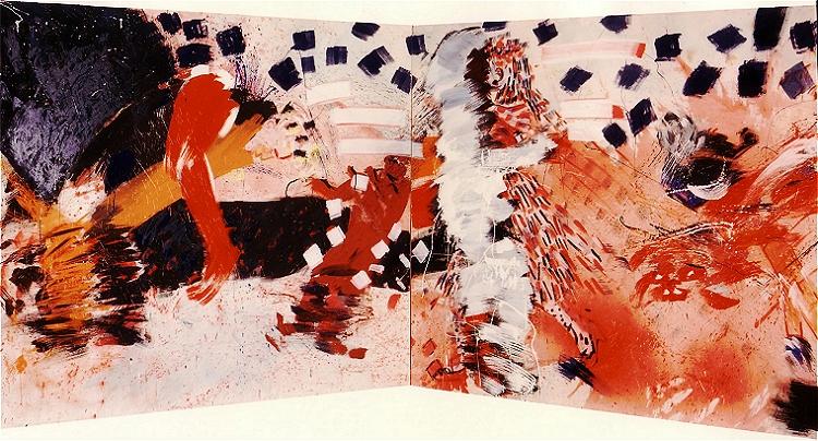 Schwarz-Rot-Gold (A), Kunstharz auf Nessel, 1982-3